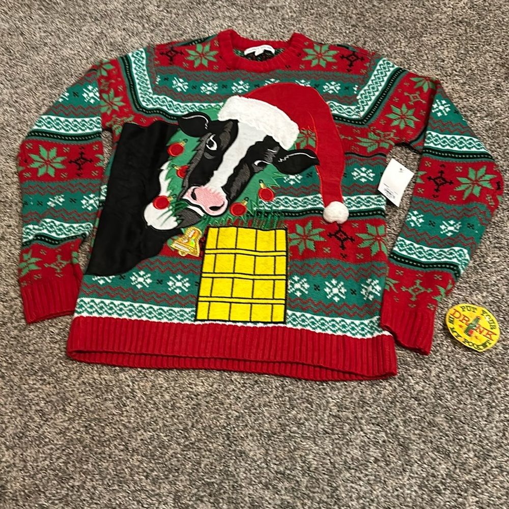 Cow Ugly Christmas Sweater NWT by Celebrate Together Men's Medium